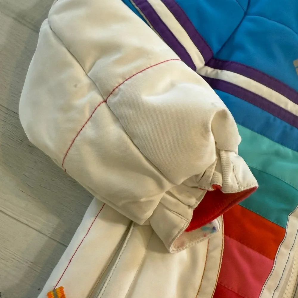 Obermeyer girls white blue pink ski snowboard winter jacket size 4‎